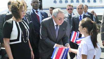Raúl Castro en Costa Rica para III Cumbre de la CELAC