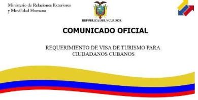 Requerimiento de Visa de Turismo para el ingreso de ciudadanos cubanos al Ecuador