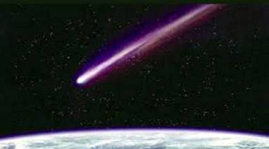 La Tierra a punto de atravesar la cola del cometa Halley